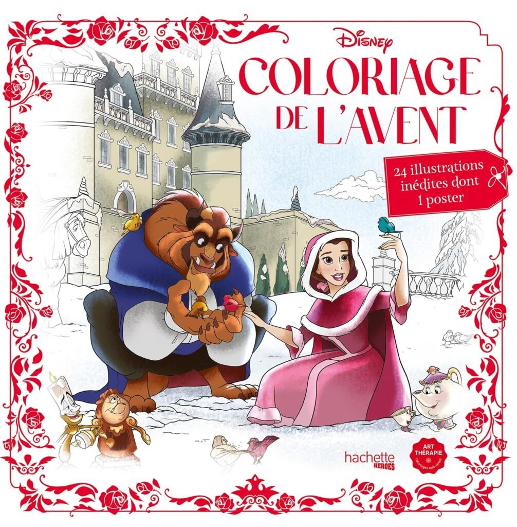 Coloriage de l'Avent Disney : 24 illustrations inédites + 1 poster