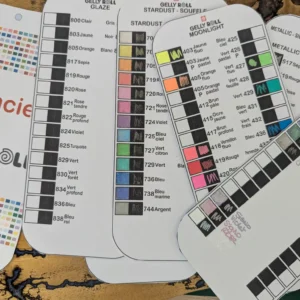 Nuancier Sakura Gelly Roll à imprimer (PDF) – Toute la gamme stylos gel, Stardust, Moonlight, Metallic, Glaze, Soufflé