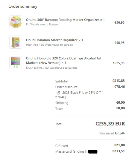 commande ohuhu feutre alcool