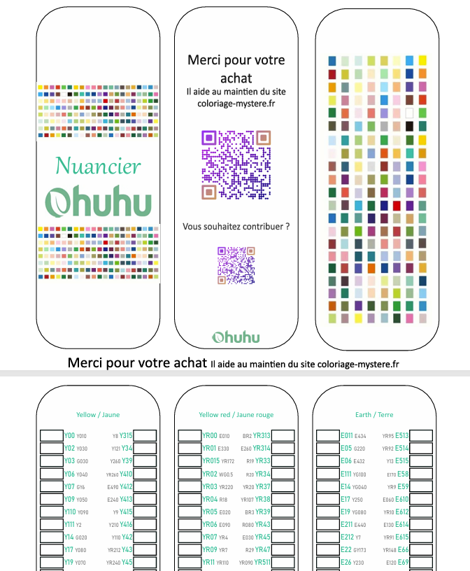 Nuancier HONOLULU B – Ohuhu Gamme complète (mise à jour août 2025)